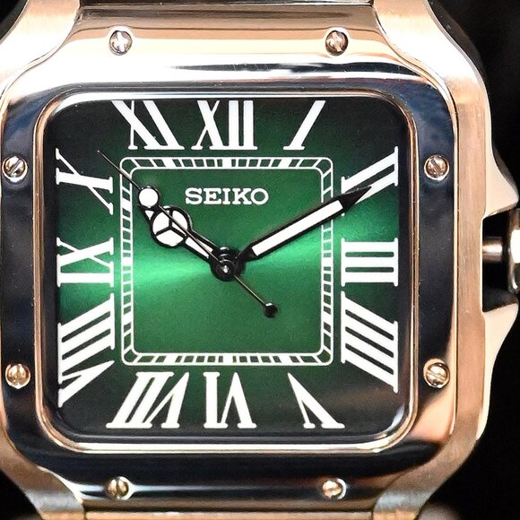 Custom SeikoMod “Cartier Santos” type watch 38mm with NH35 Automatic Movement - Picture 2 of 8